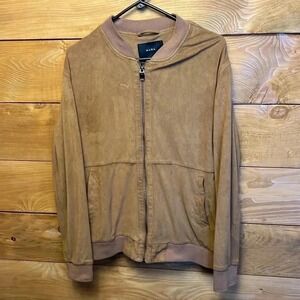 Zara Mens Suede Bomber Jacket‎ Zip Up Lightweight Tan Casual Comfort 
Lg Event